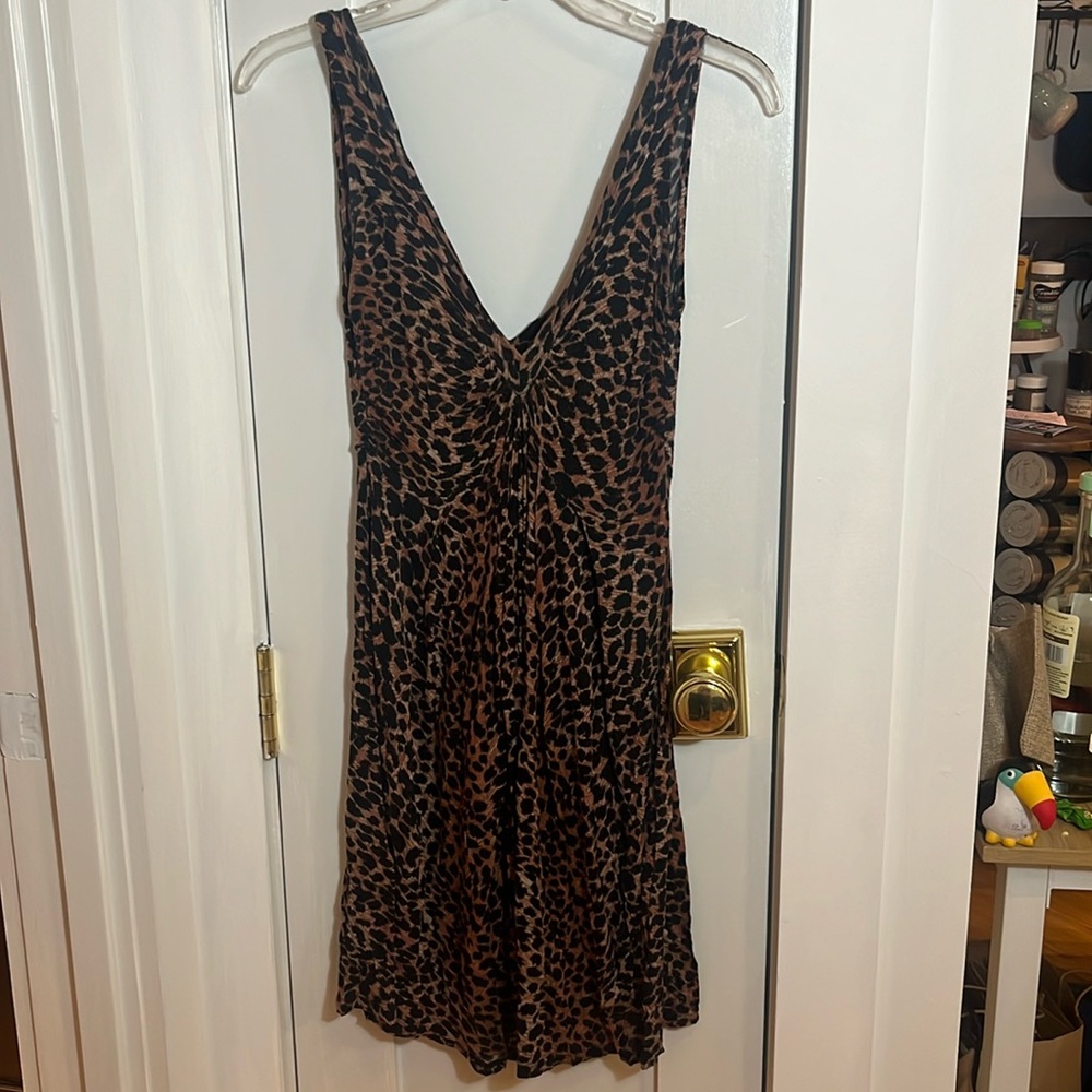 Light leopard sheer summer dress